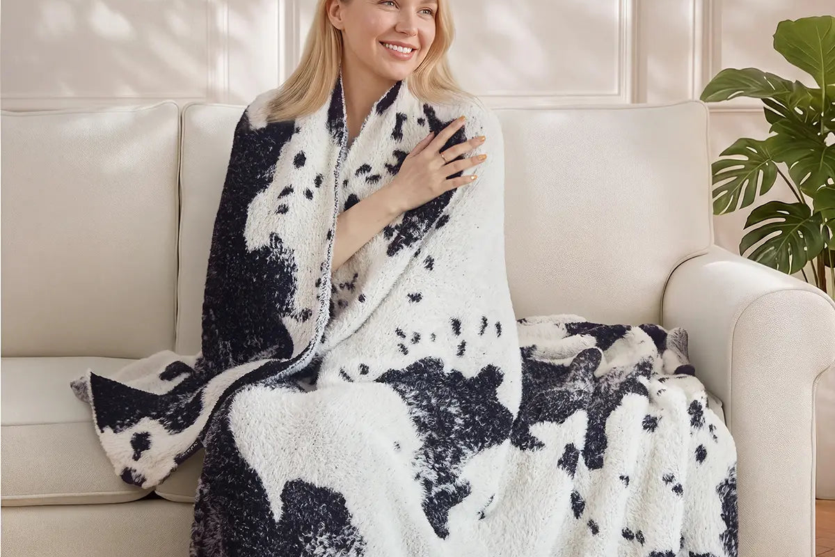 Reversible Plaid Throw Blanket for Couch, Super Soft Cozy Warm Knit Netural Decorative Fluffy Throw Blankets, Microfiber Throws Blanket for Sofa Bed Chair Living Room, 50x72 Inches Dark Taupe - Blunique