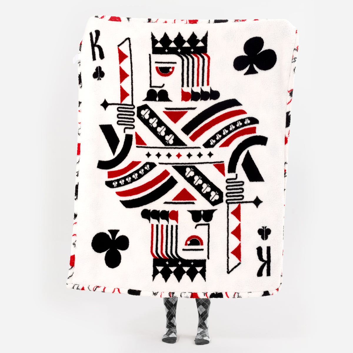 blunique - Poker Themed Design - Double Sided Cozy Sherpa  Throw Blanket