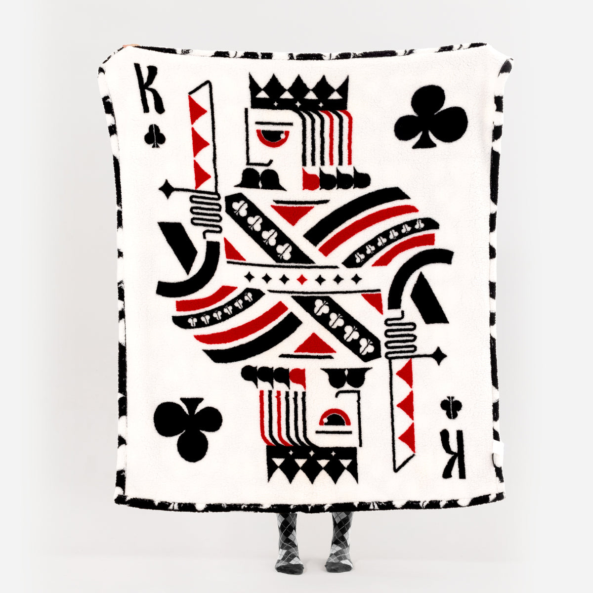 blunique - Poker Themed Design - Double Sided Cozy Sherpa  Throw Blanket