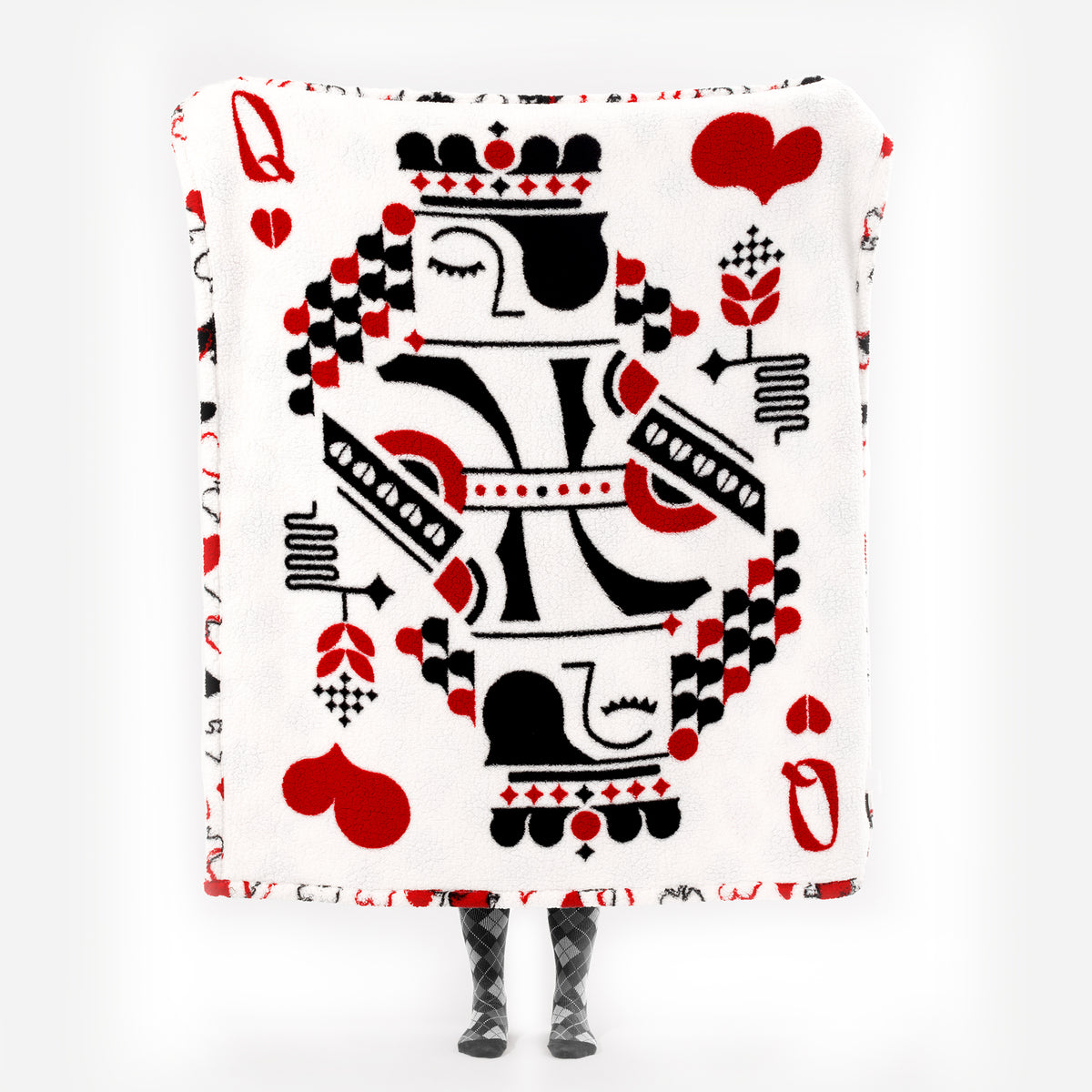blunique - Poker Themed Design - Double Sided Cozy Sherpa  Throw Blanket