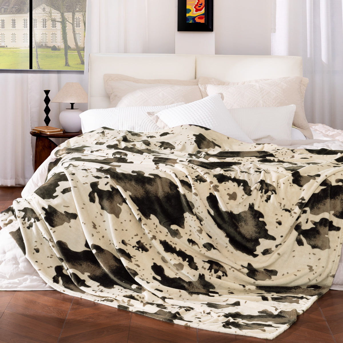 blunique - Soft Cow Print Blanket - Flannel Fleece - All-Seasons