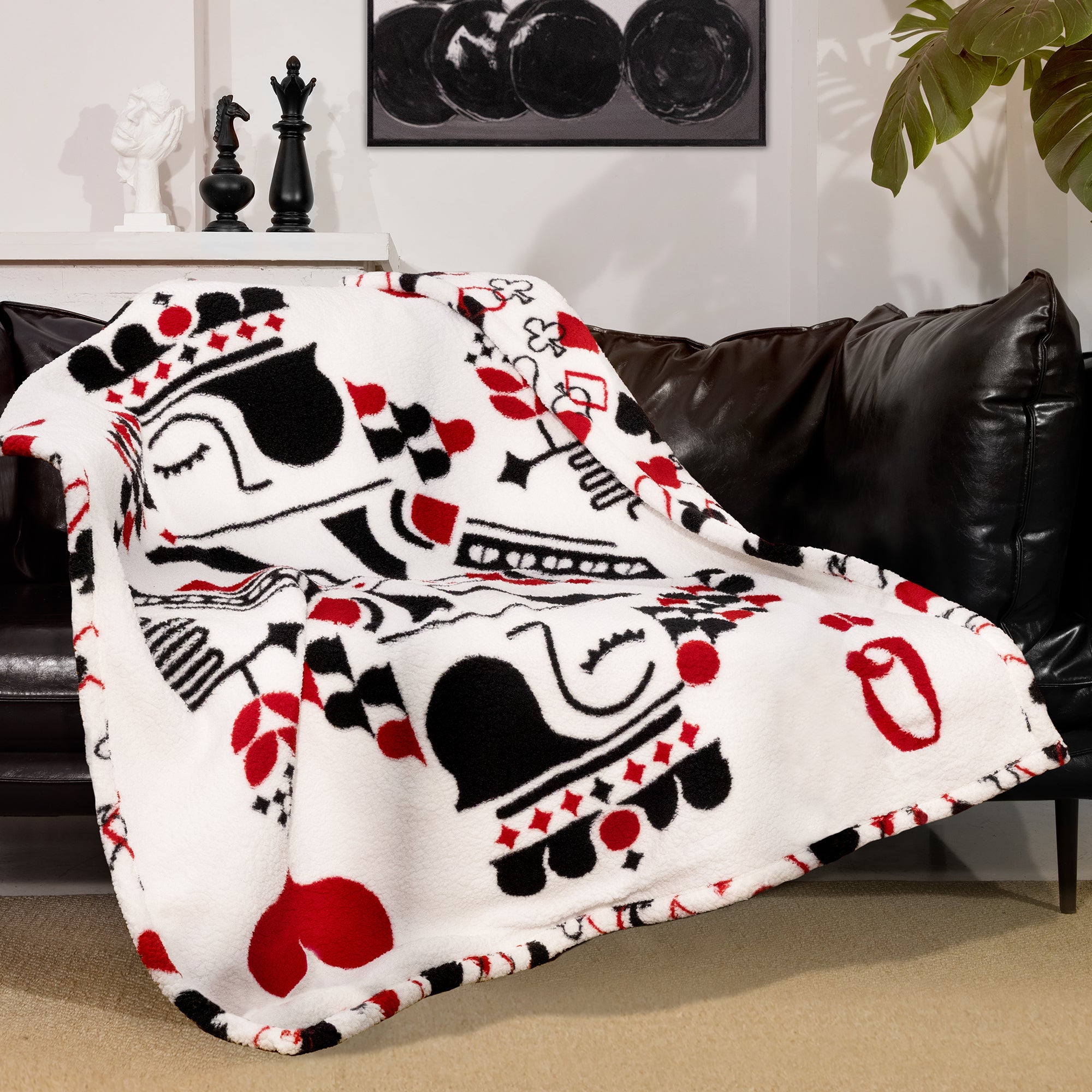 blunique - Poker Themed Design Throw Blanket 50x60inch - Blunique