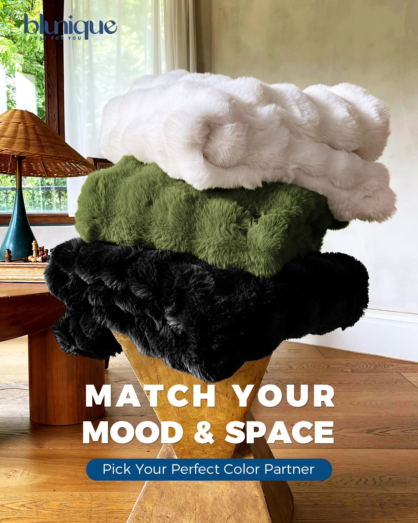 blunique - Faux Fur Bubble Blanket BACKUP - Blunique