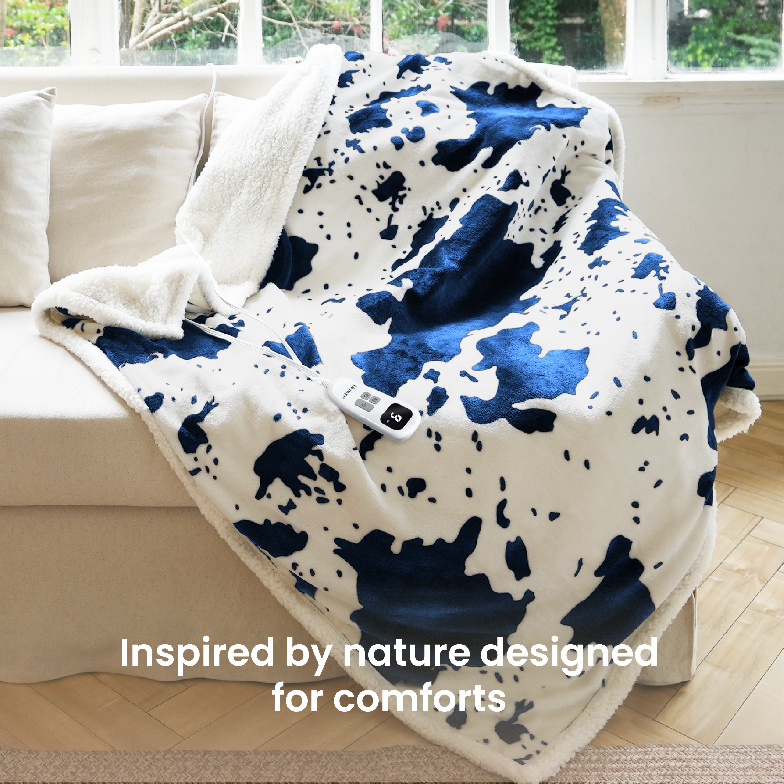 blunique - Cow Print Electric Heated Throw & Blanket blunique