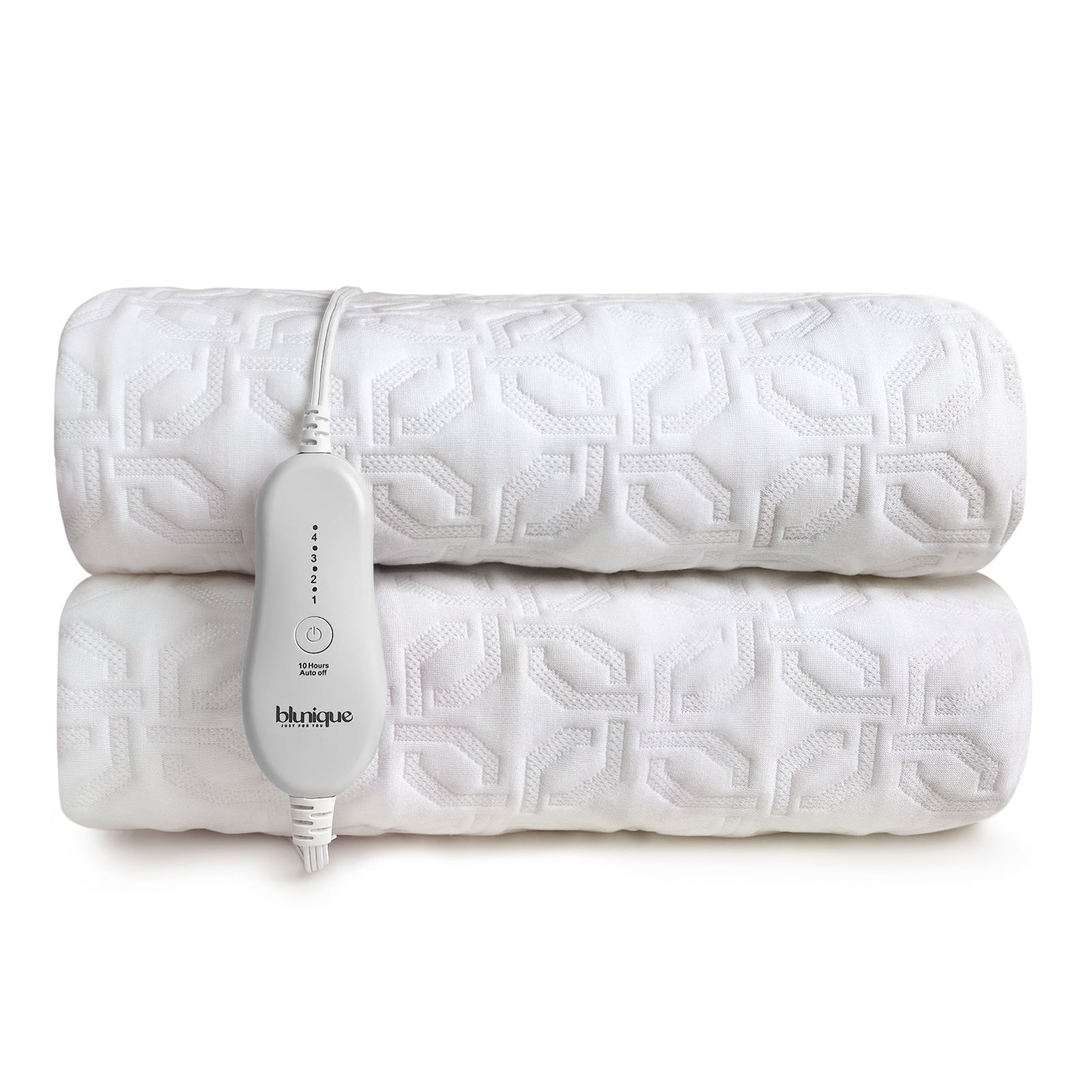 blunique - Geometric Pinwheel Heated Mattress Pad with Single Pocket - Blunique