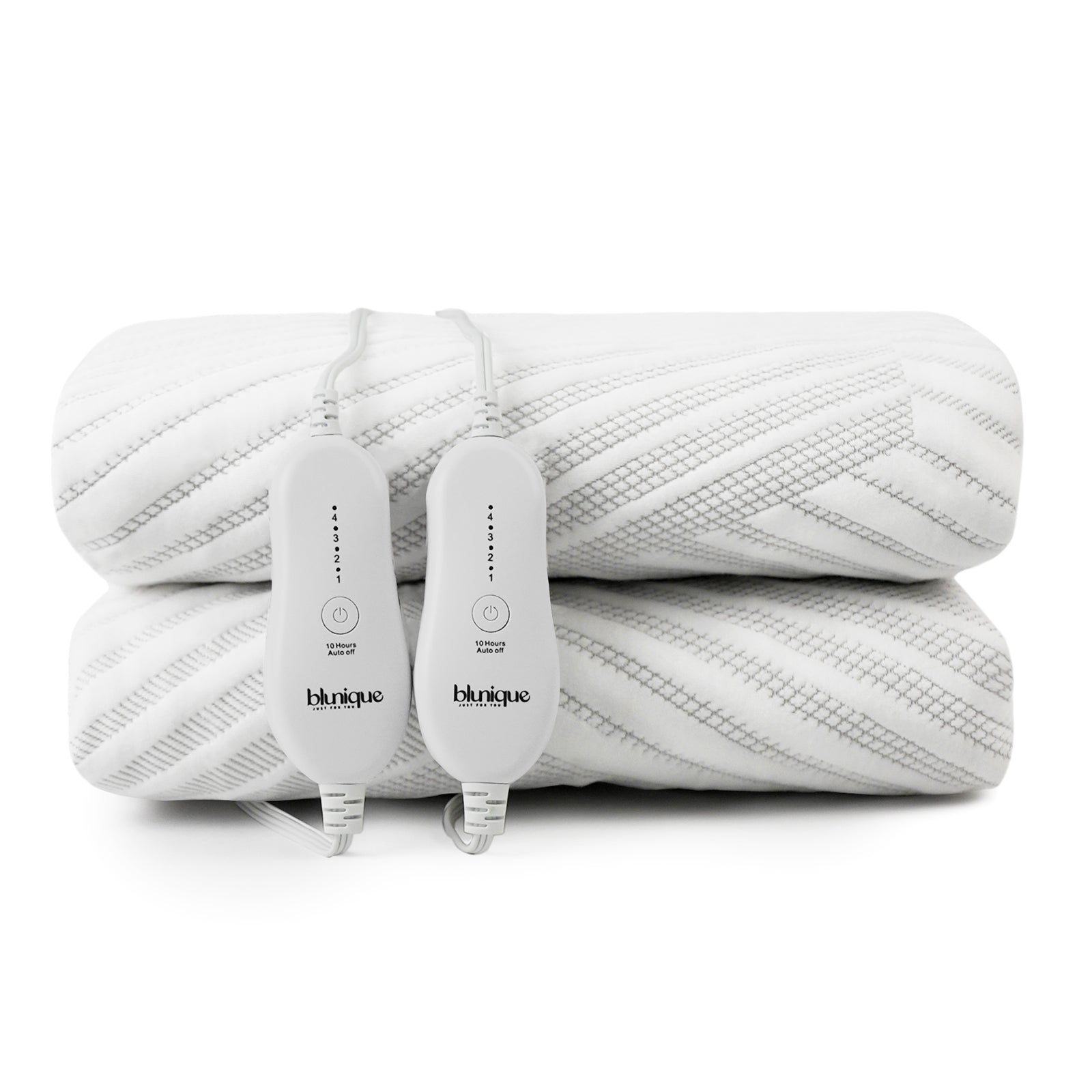 blunique - Gradient Grid Heated Mattress Pad with Double Pocket - Blunique