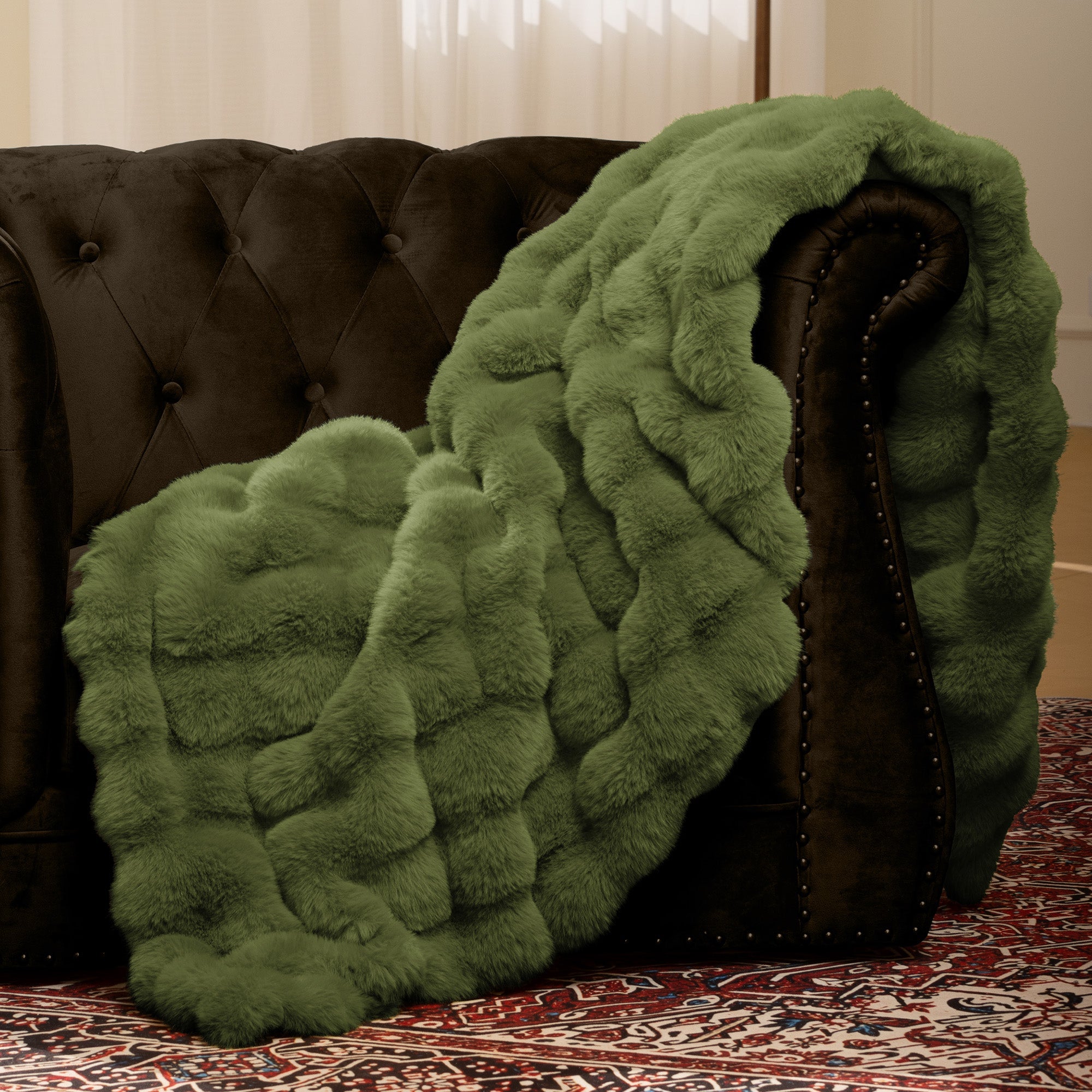 blunique - Premium Faux Fur Bubble Throw & Blanket blunique