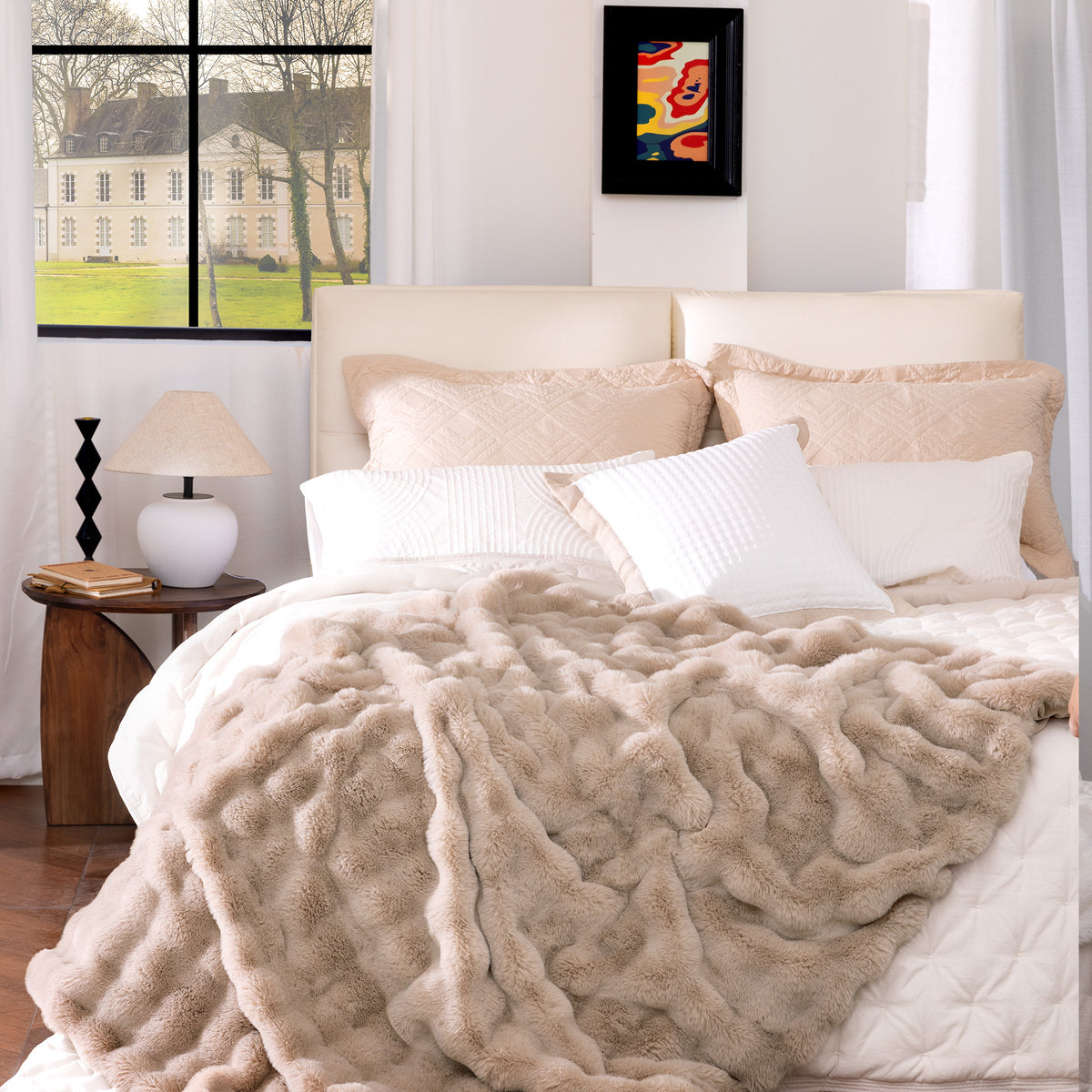 blunique - Premium Faux Fur Bubble Throw & Blanket