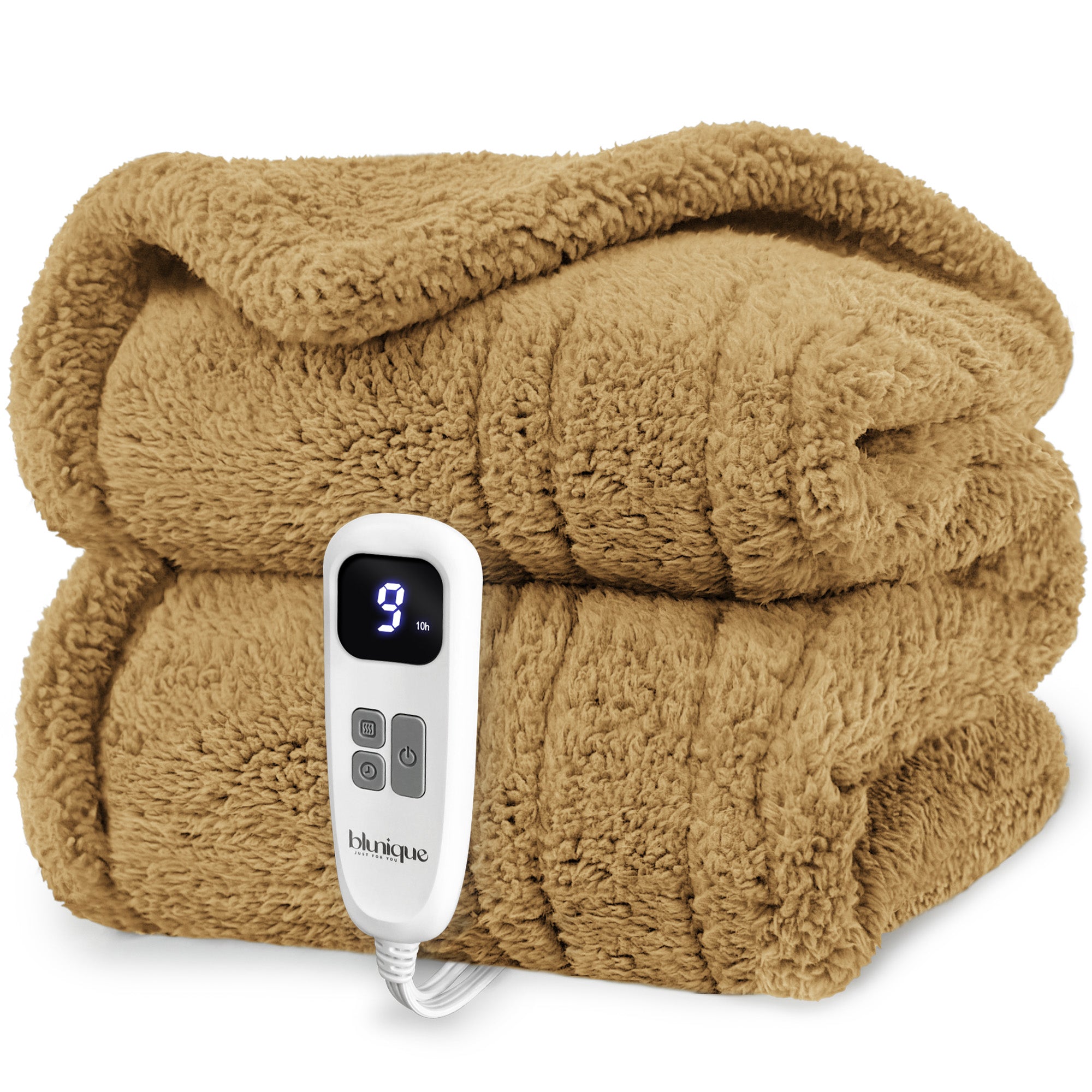 blunique - Double Sided Cozy Sherpa - Fast Heated Blanket Electric Blanket - Blunique