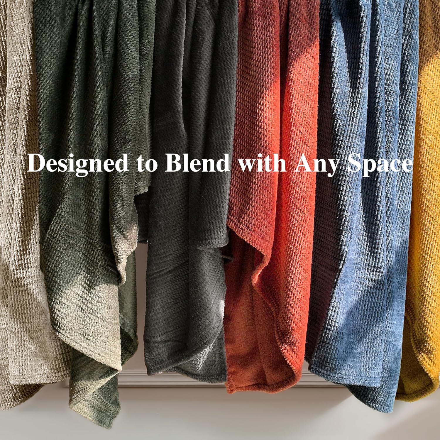 Fleece Throw Blanket for Couch Plush Warm Blankets for Bed, Fuzzy Cozy Flannel Blanket Throw for Sofa, Travel Jacquard Pattern Yellow 51x63 Inches - blunique