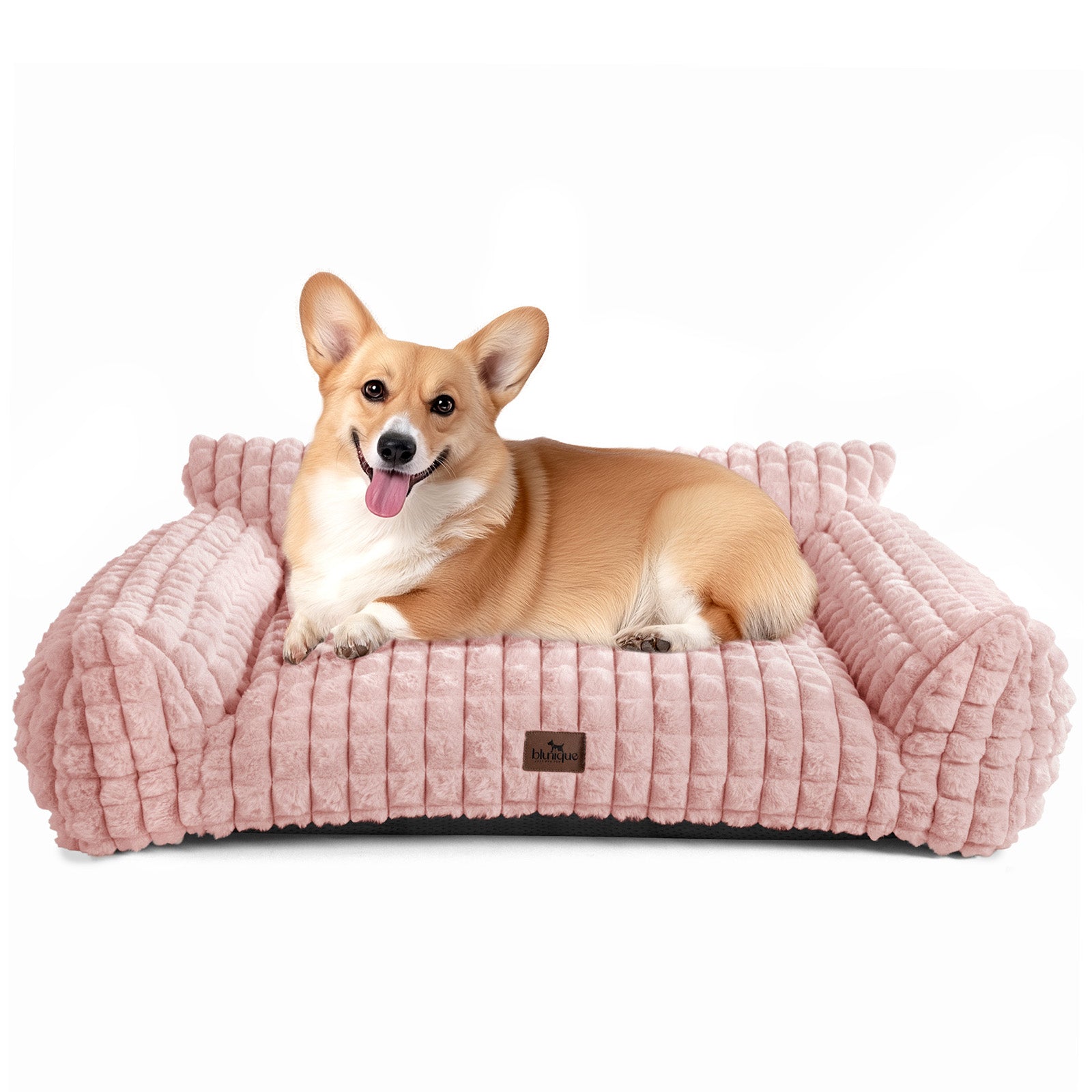 blunique - Cute Cat Couch Bed Supportive & Fluffy Pet Sofa in 3D Diamond Pattern - Blunique