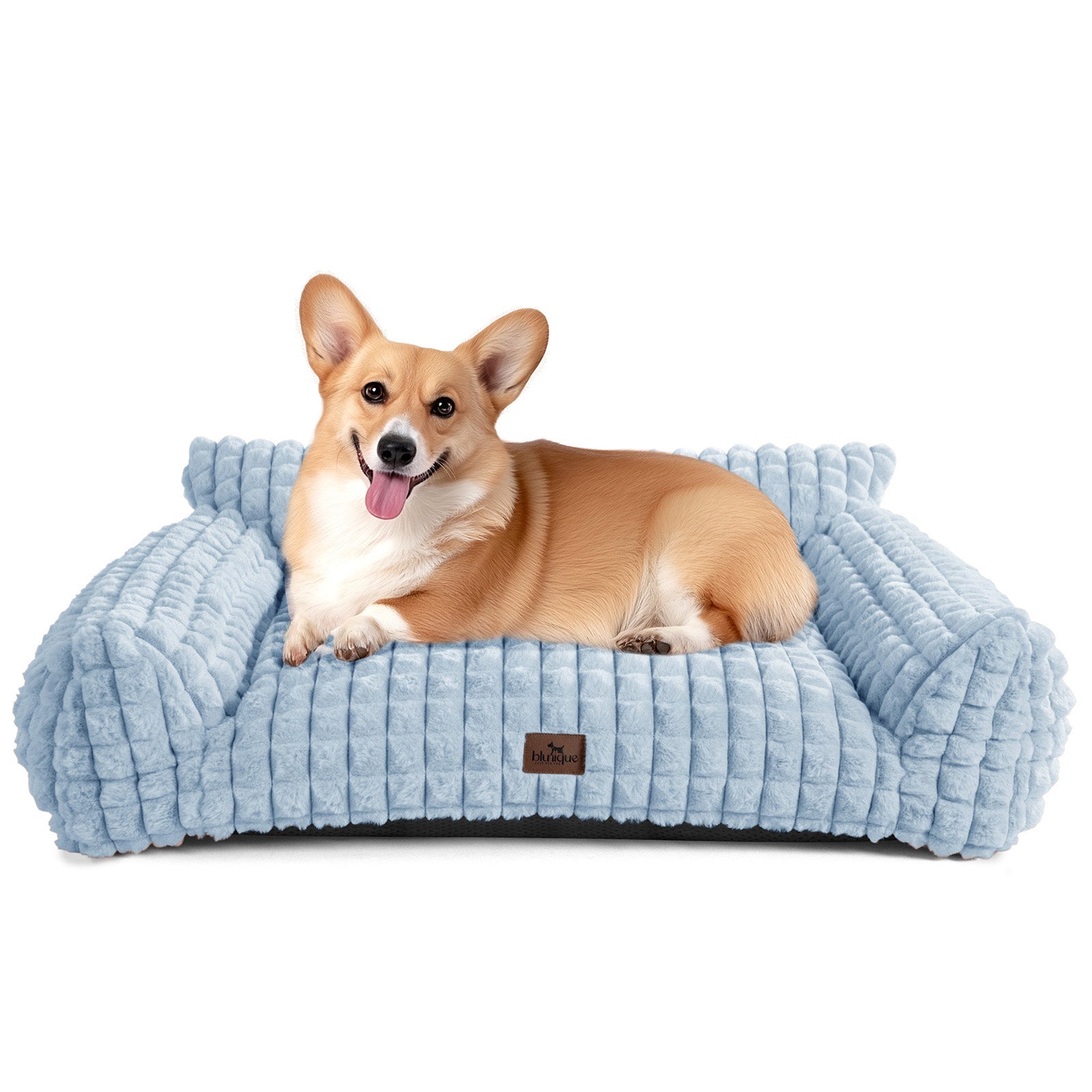 blunique - Cute Cat Couch Bed Supportive & Fluffy Pet Sofa in 3D Diamond Pattern - Blunique