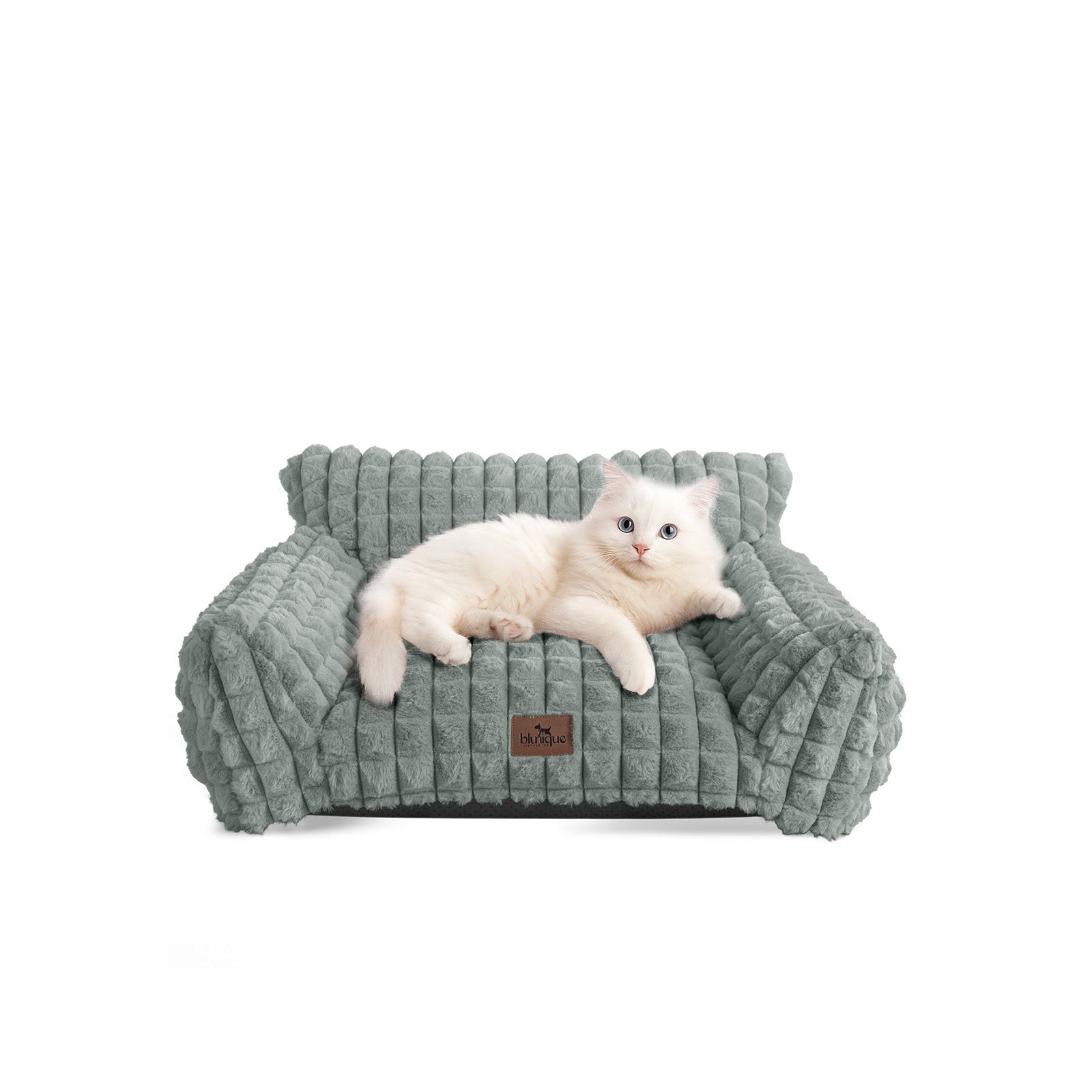 blunique - Cute Cat Couch Bed Supportive & Fluffy Pet Sofa in 3D Diamond Pattern - Blunique
