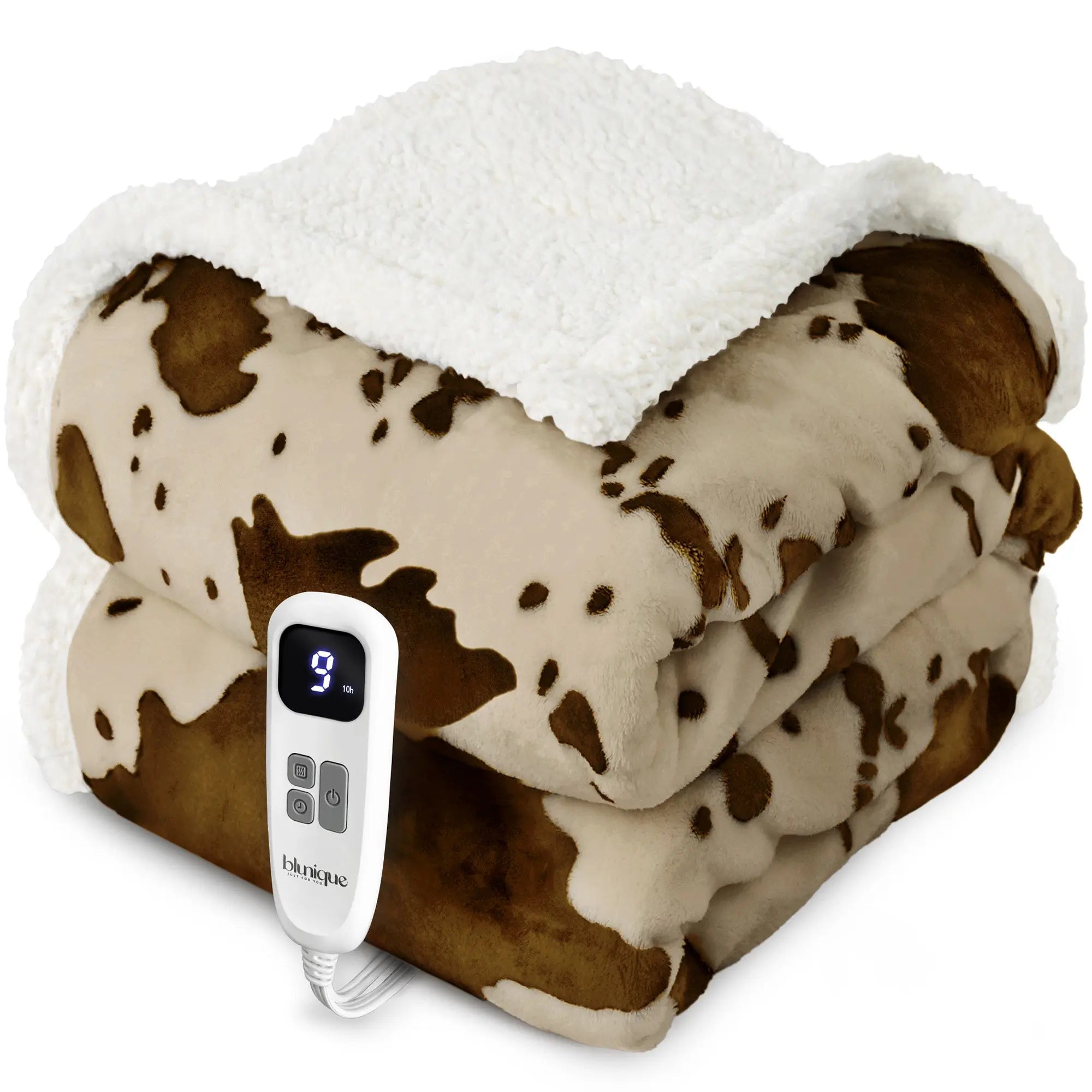 blunique - Cow Print Electric Heated Throw & Blanket blunique