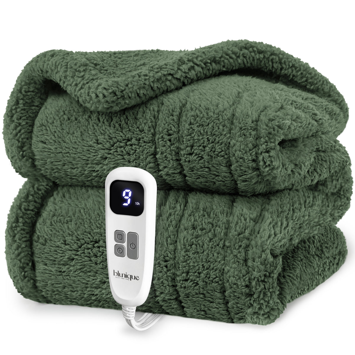 blunique -  Double Sided Cozy Sherpa - Fast Heated Blanket Electric Blanket