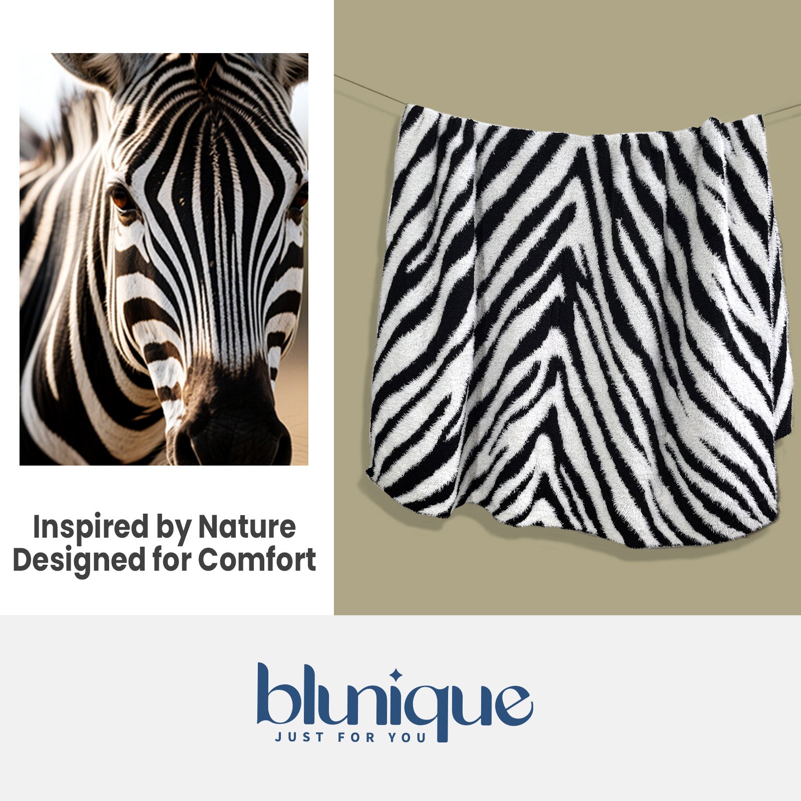 blunique - Zebra Print Super Soft Blanket Blunique