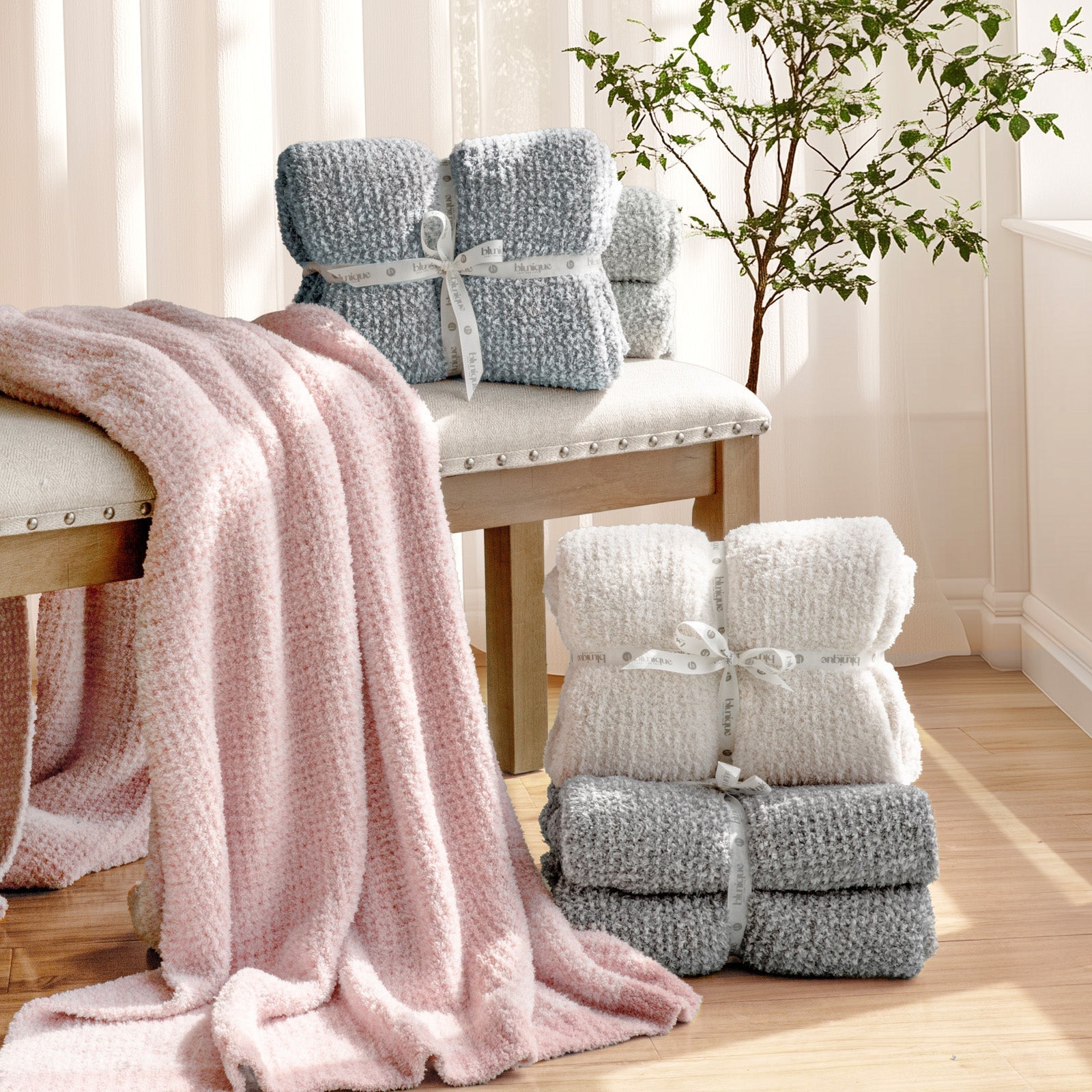 blunique - Half-Side Plush Blanket Blunique