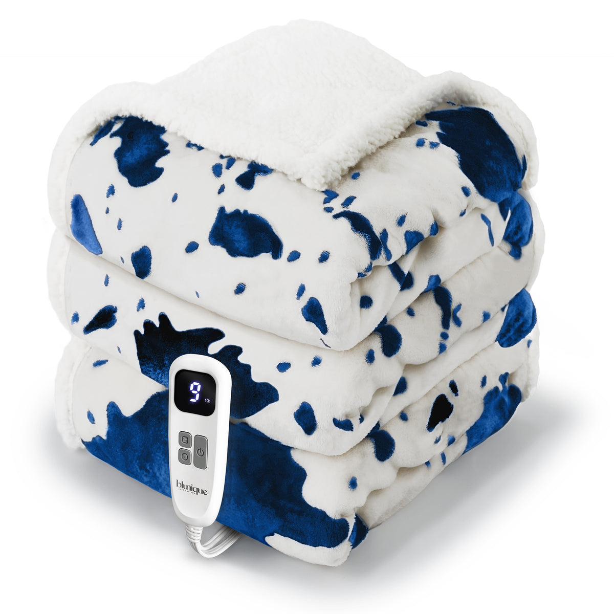 blunique - Cow Print Heated Queen Size