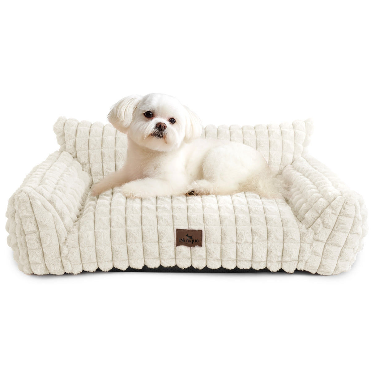 blunique - Cute Cat Couch Bed Supportive & Fluffy Pet Sofa in 3D Diamond Pattern