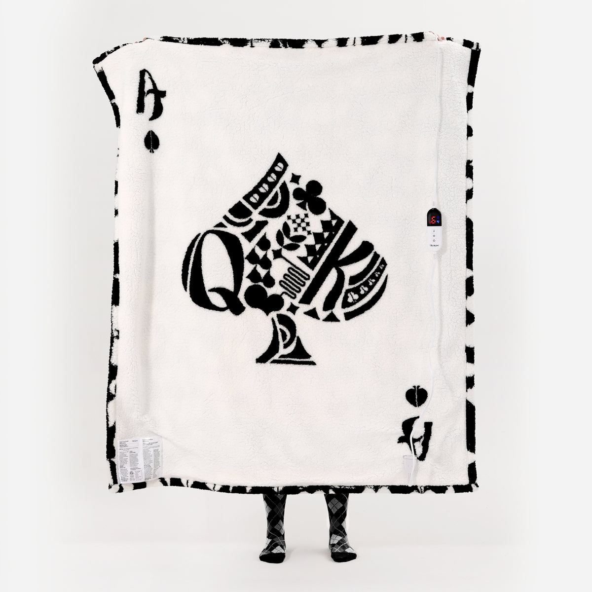 blunique - Poker Themed Design Heated Throw Blanket 50x60inch