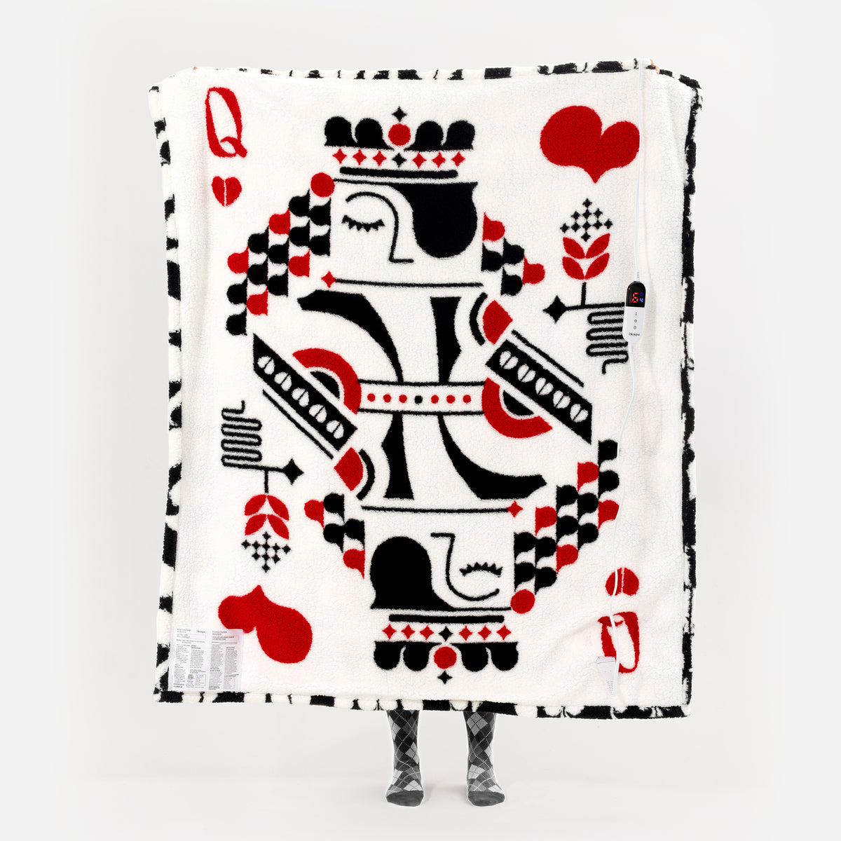 blunique - Poker Themed Design Heated Throw Blanket 50x60inch