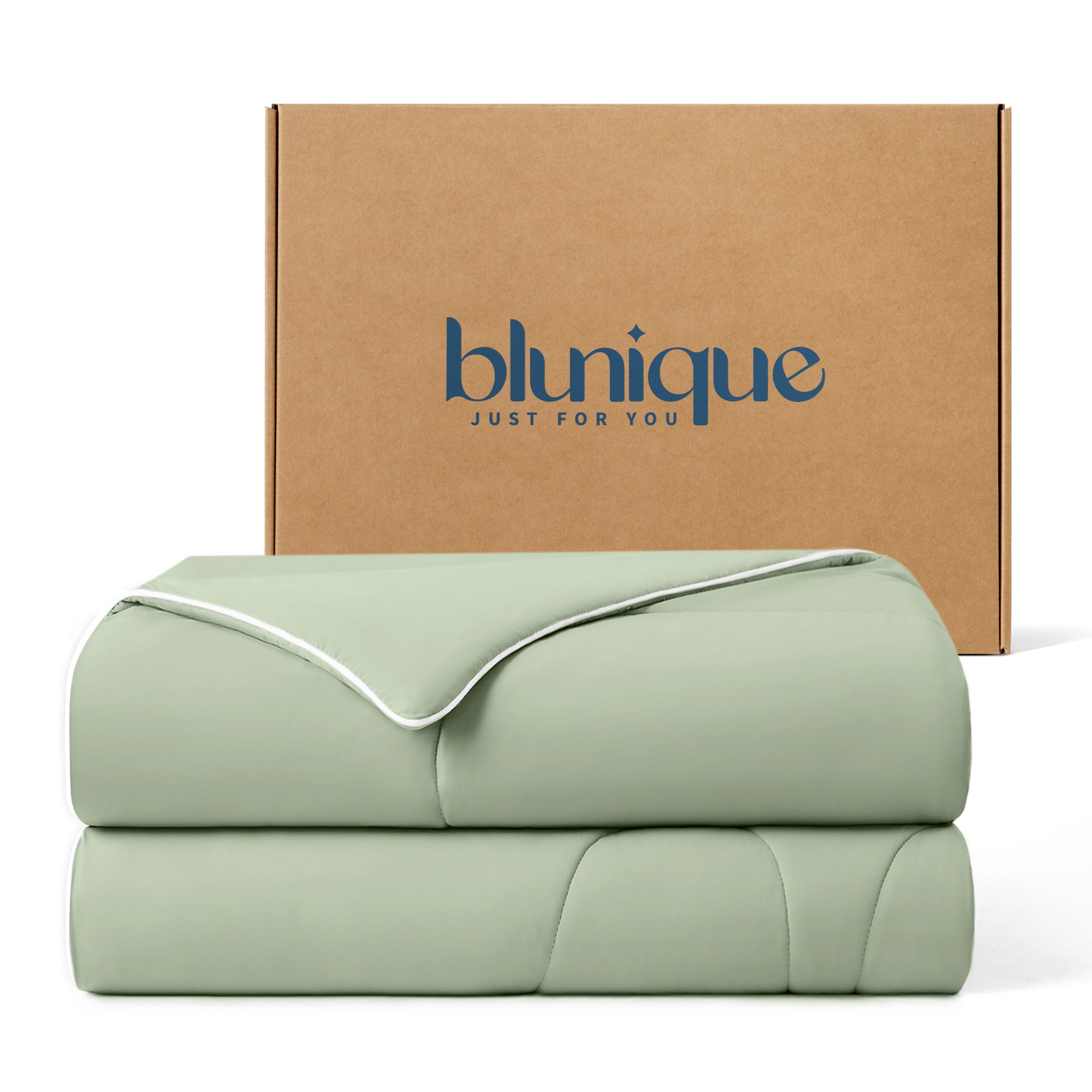 Cooling comforter for hot sleepers on bed