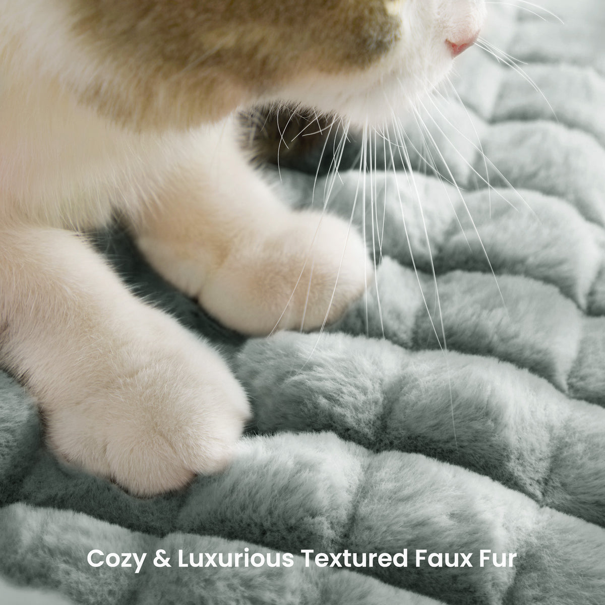 blunique - Cute Cat Couch Bed Supportive & Fluffy Pet Sofa in 3D Diamond Pattern