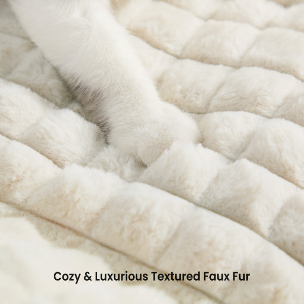 blunique - Cute Cat Couch Bed Supportive & Fluffy Pet Sofa in 3D Diamond Pattern