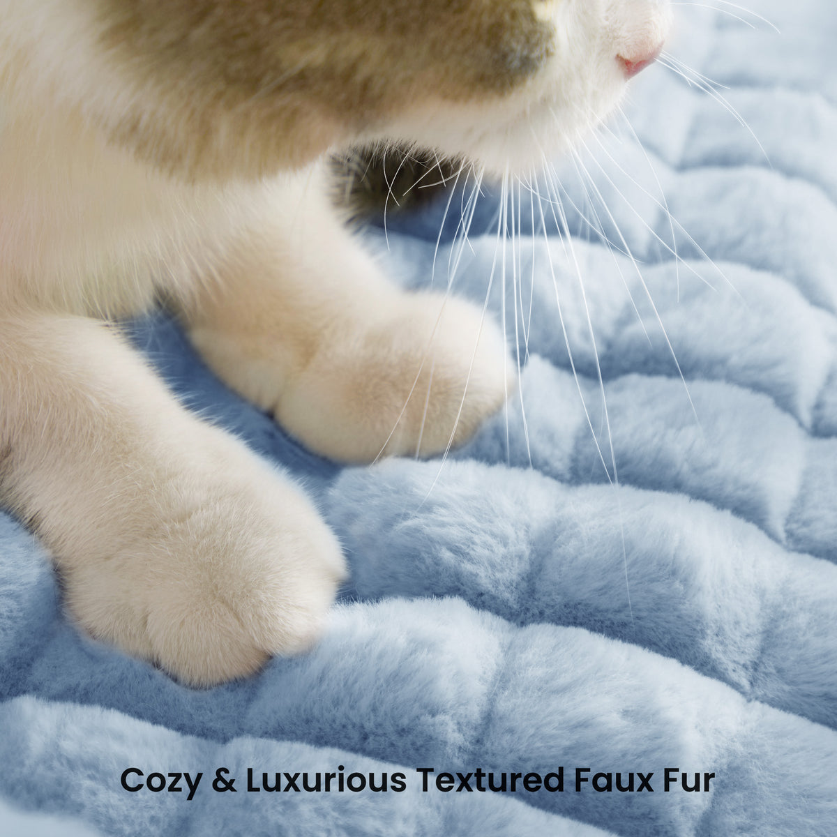 blunique - Cute Cat Couch Bed Supportive & Fluffy Pet Sofa in 3D Diamond Pattern