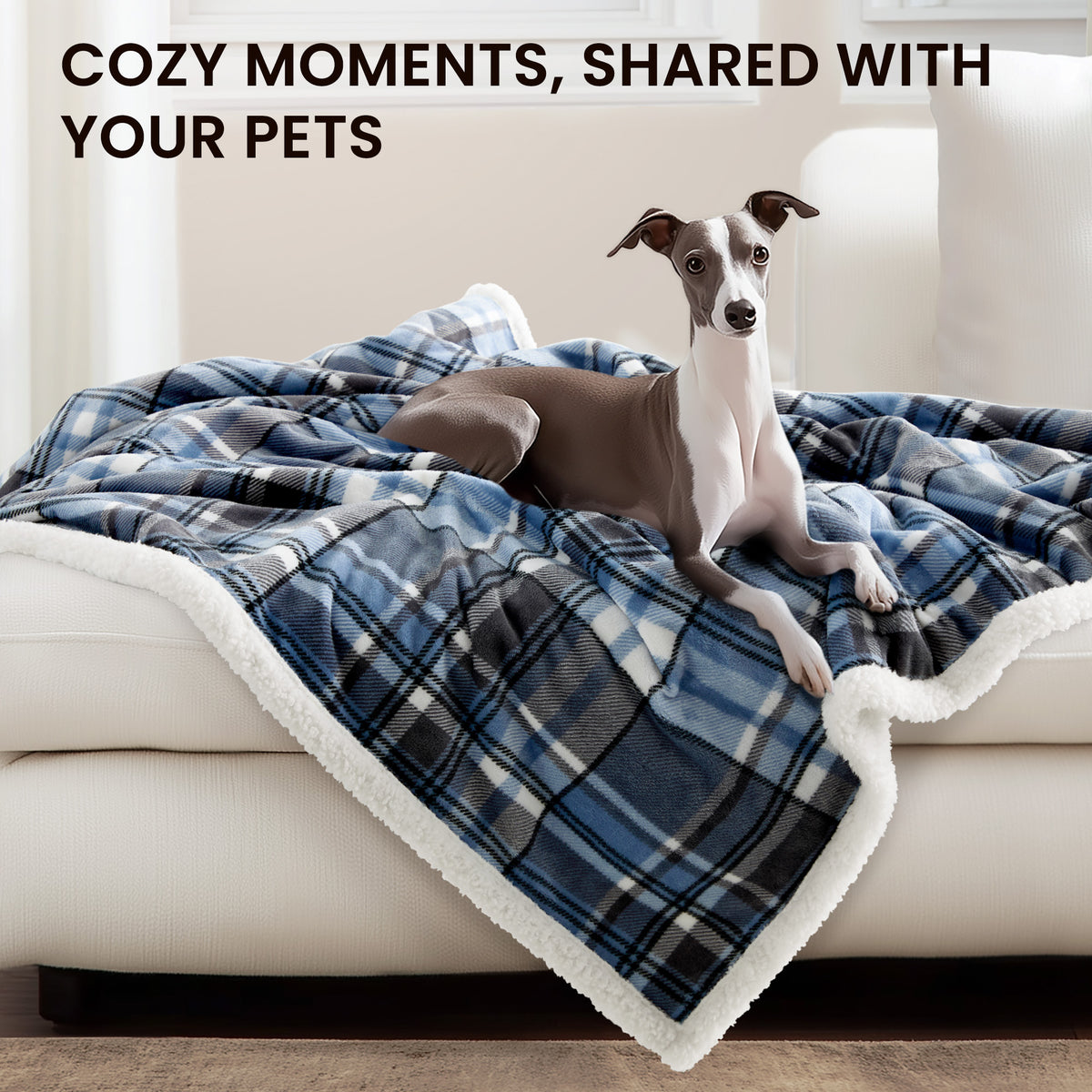 blunique - Ultra Soft Cozy Plaid Flannel - Fast Heated Blanket Electric Throw 50''x60''