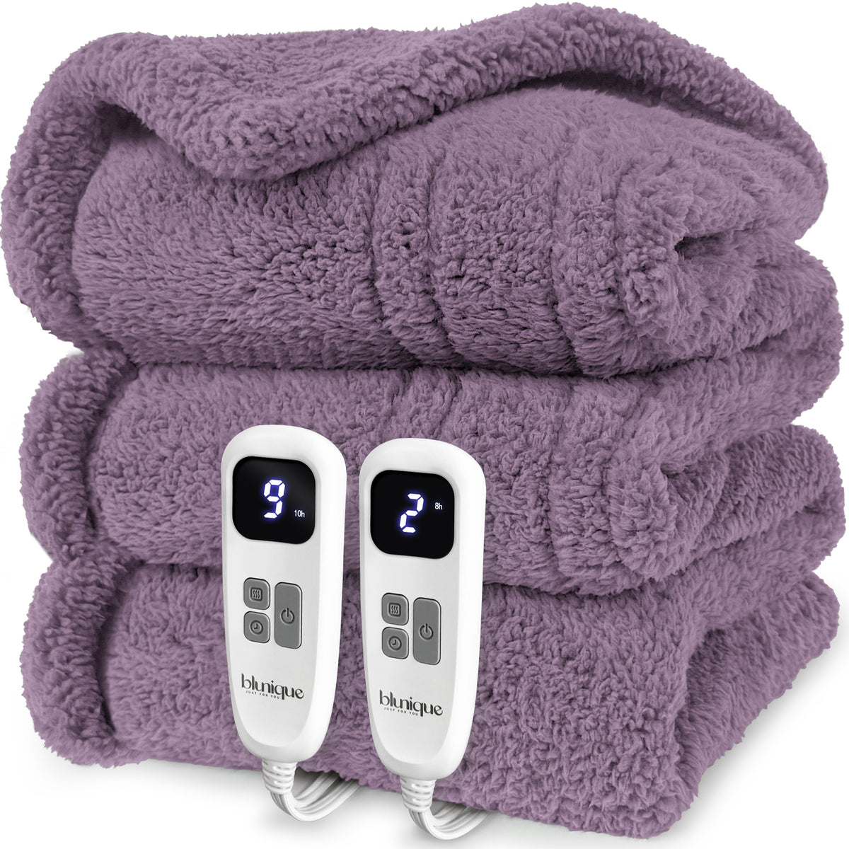 blunique -  Double Sided Cozy Sherpa - Fast Heated Blanket Electric Blanket