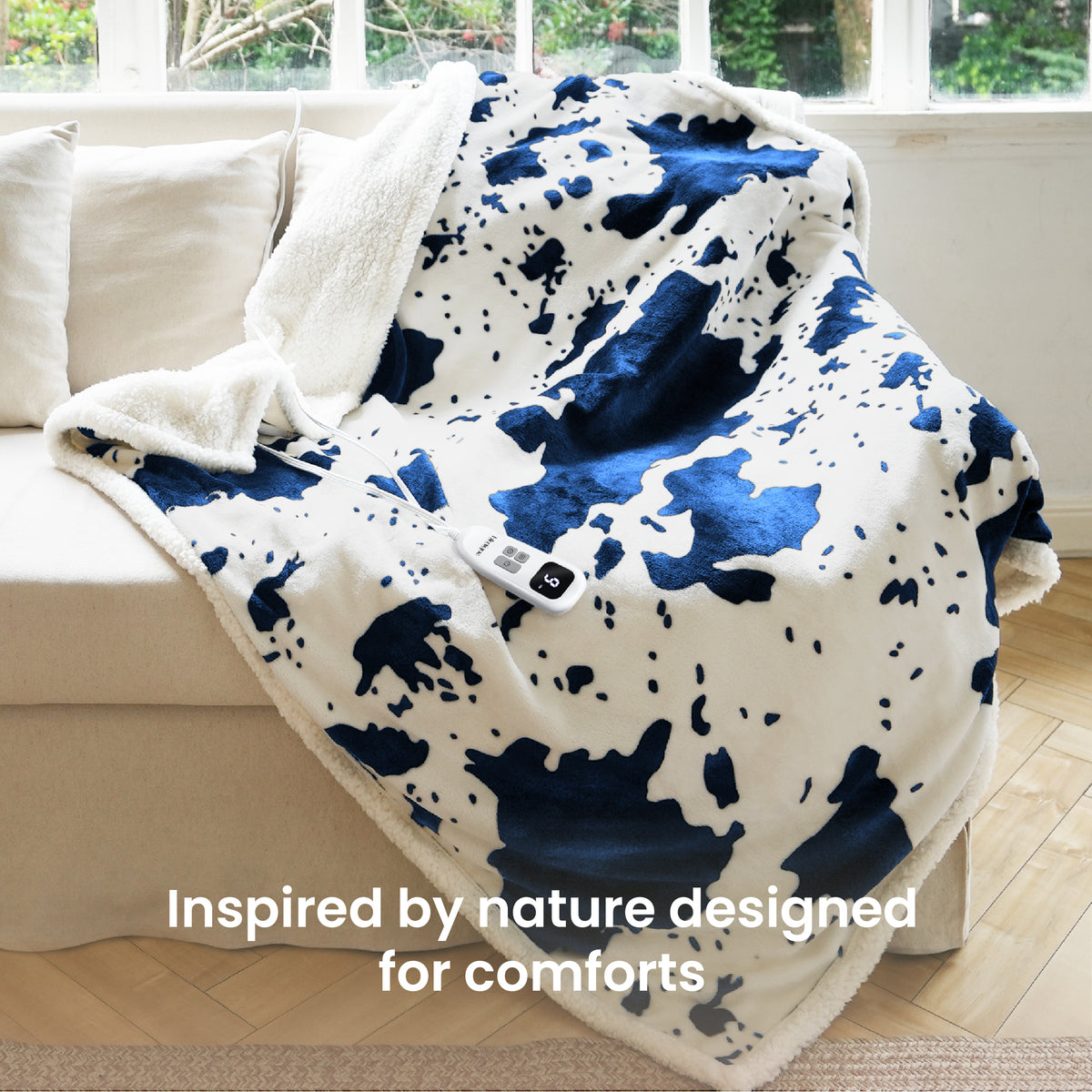 blunique - Cow Print Heated Queen Size