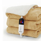 blunique - Waffle Sherpa Heated Blanket Throw Size - Blunique