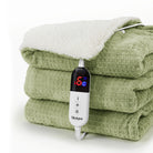 blunique - Waffle Sherpa Heated Blanket Throw Size - Blunique