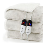 blunique - Waffle Sherpa Heated Blanket Queen Size - Blunique