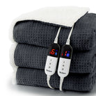blunique - Waffle Sherpa Heated Blanket Queen Size - Blunique