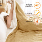blunique - Waffle Sherpa Heated Blanket Queen Size - Blunique
