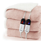 blunique - Waffle Sherpa Heated Blanket Queen Size - Blunique