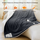 blunique - Waffle Sherpa Heated Blanket Throw Size - Blunique