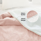 blunique - Waffle Sherpa Heated Blanket Throw Size - Blunique
