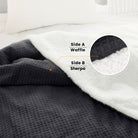 blunique - Waffle Sherpa Heated Blanket Throw Size - Blunique