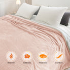 blunique - Waffle Sherpa Heated Blanket Queen Size - Blunique
