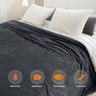 blunique - Waffle Sherpa Heated Blanket Queen Size - Blunique