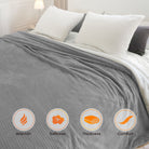 blunique - Waffle Sherpa Heated Blanket Queen Size - Blunique