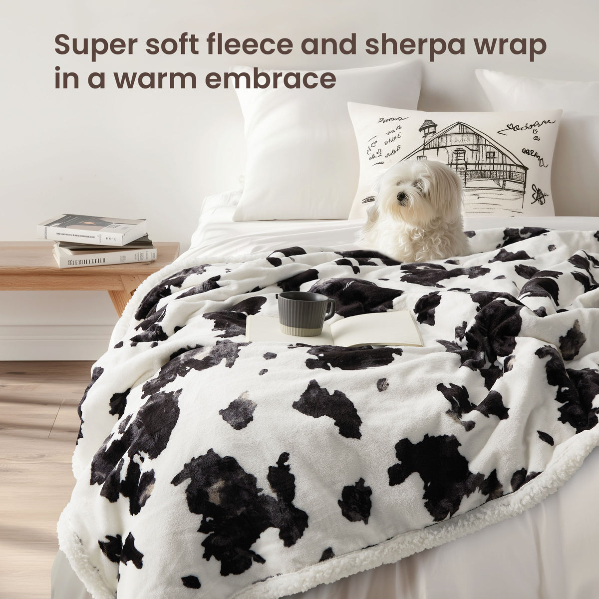 blunique - Animals Farm - Cow - Zebra Print Heated Blanket Throw Electric 50''x60''