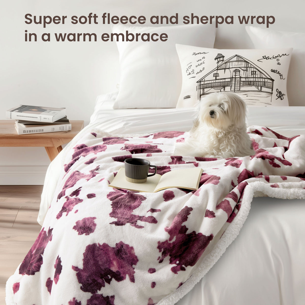 blunique - Animals Farm - Cow - Zebra Print Heated Blanket Throw Electric 50''x60''