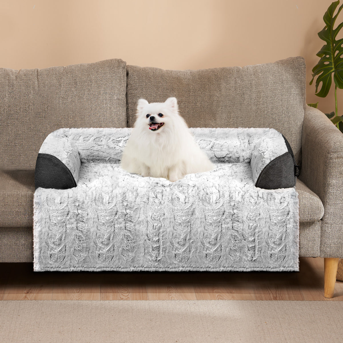 blunique - Dog Couch Bed - Faux Fur - Waterproof Pet Mat - Couch Cover for Furniture