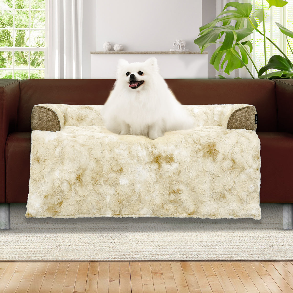 blunique - Dog Couch Bed - Faux Fur - Waterproof Pet Mat - Couch Cover for Furniture