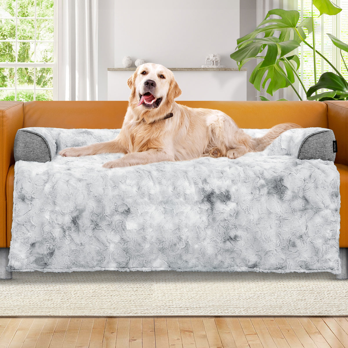 blunique - Dog Couch Bed - Faux Fur - Waterproof Pet Mat - Couch Cover for Furniture