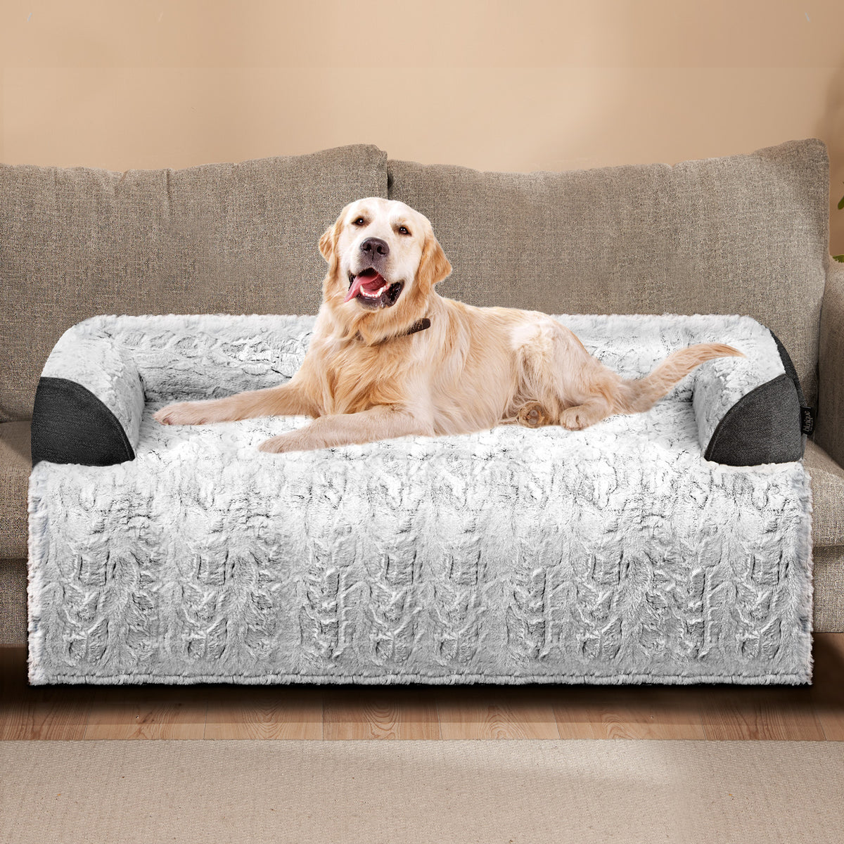 blunique - Dog Couch Bed - Faux Fur - Waterproof Pet Mat - Couch Cover for Furniture